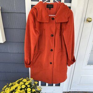 Wool coat in burnt orange